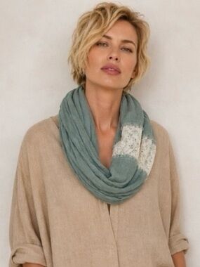 Anthropologie - Do Everything in Love Sage Green Lace Infinity Scarf
